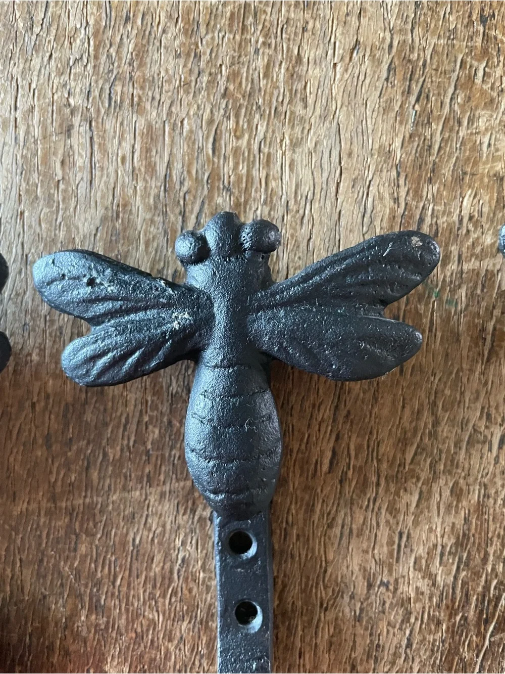 Decorative Bee Wall Hooks - Black (3)
